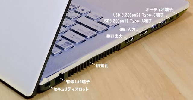 LIFEBOOK WN1/H1右側面の端子類