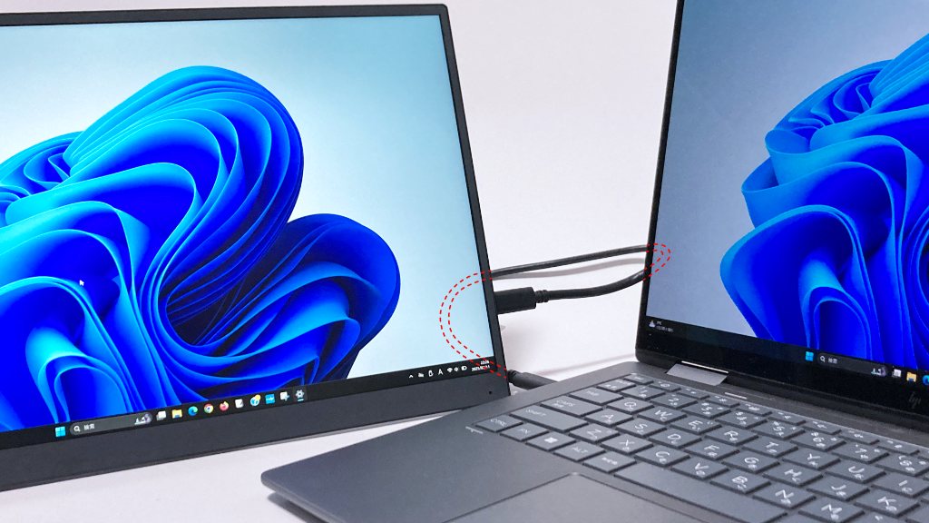 ケーブル1本でPCと接続しているイメージ