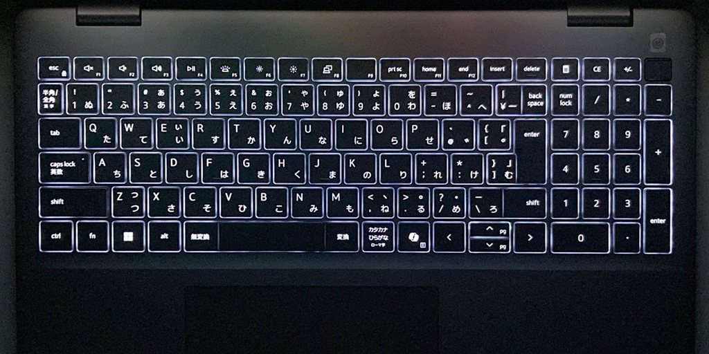 画像タイトル キーボード バックライトはF5キーで明・暗とOFFの切替え