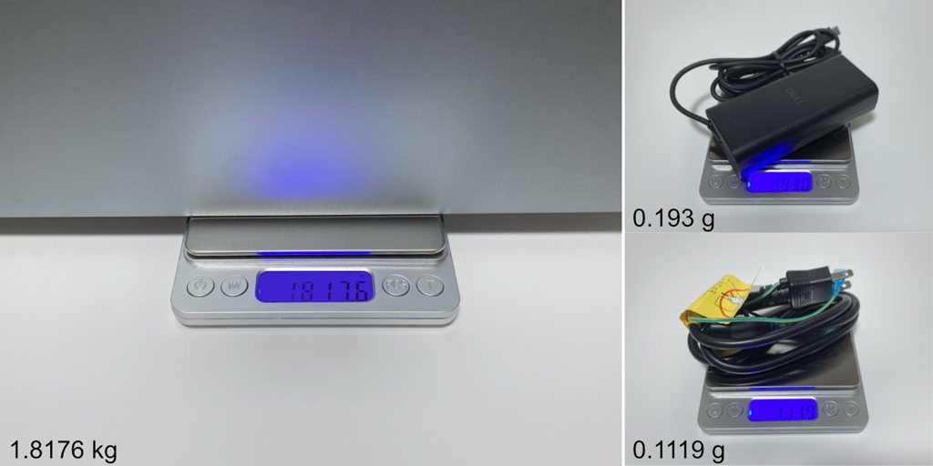 画像タイトル 本体・ACアダプターのの重量